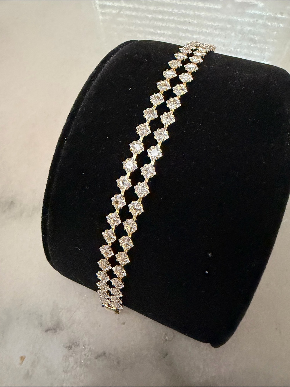 Gold tone Cz Double-Row Tennis Bracelet - Women Jewelry